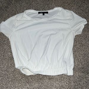 YMI short sleeve, white crop top